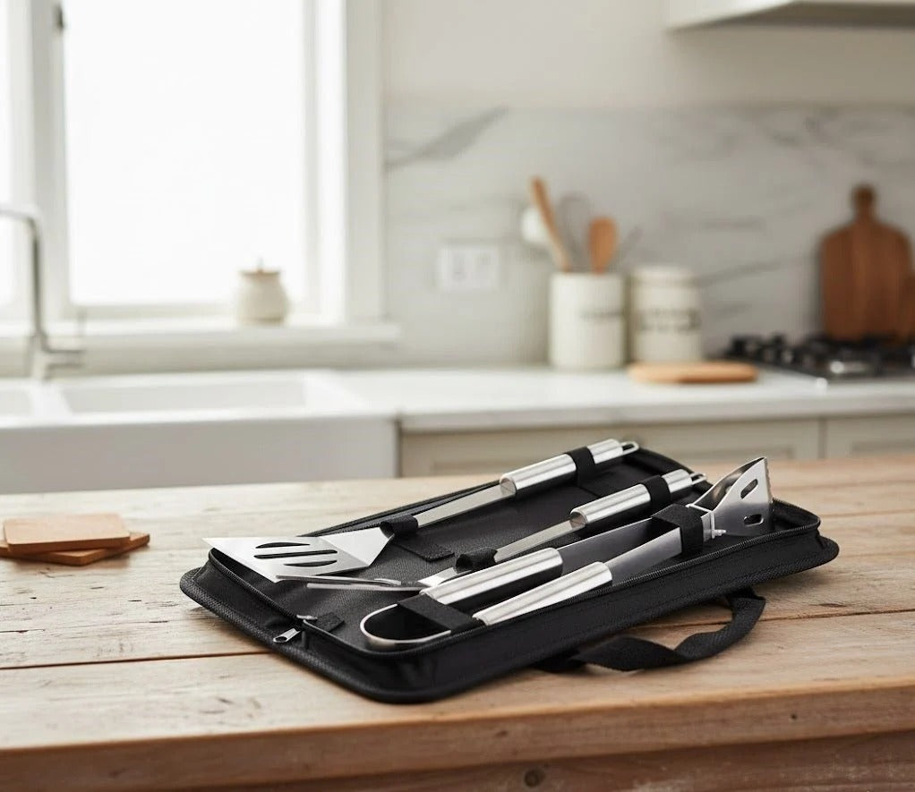 Compact BBQ Grill Tool Set