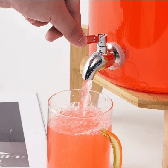 Drink Serve Dispenser with Wooden Stand