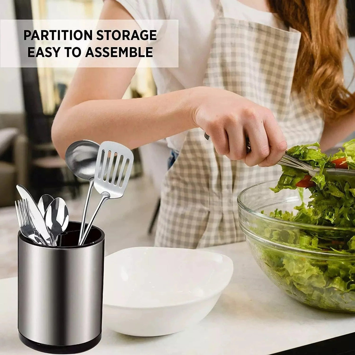 Stainless Steel Rotating Storage Bucket
